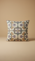Patterned Linen Cushion with Piped Edges