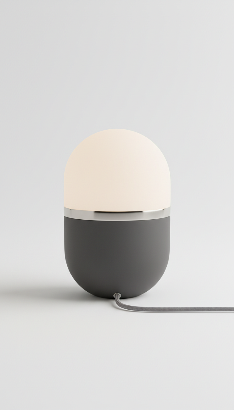 Orb Table Lamp with Brushed Metal Base