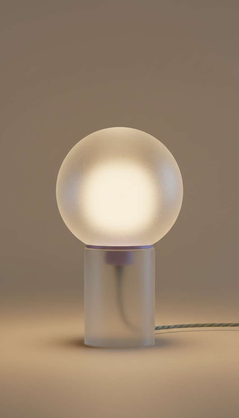 Frosted Glass Table Lamp with Dimmer