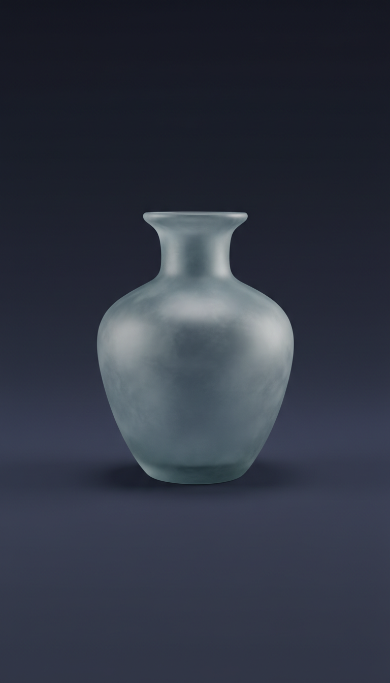 Frosted Glass Vase with Lunar Mist Finish